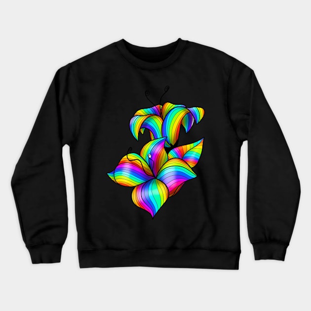 Rainbow lily flowers Crewneck Sweatshirt by Izzzzman